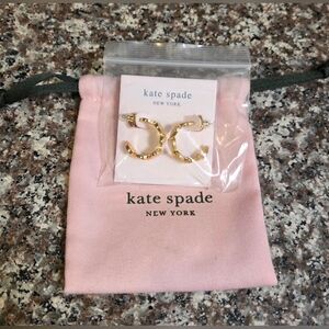 Kate Spase Gold Heart Hoop Earings